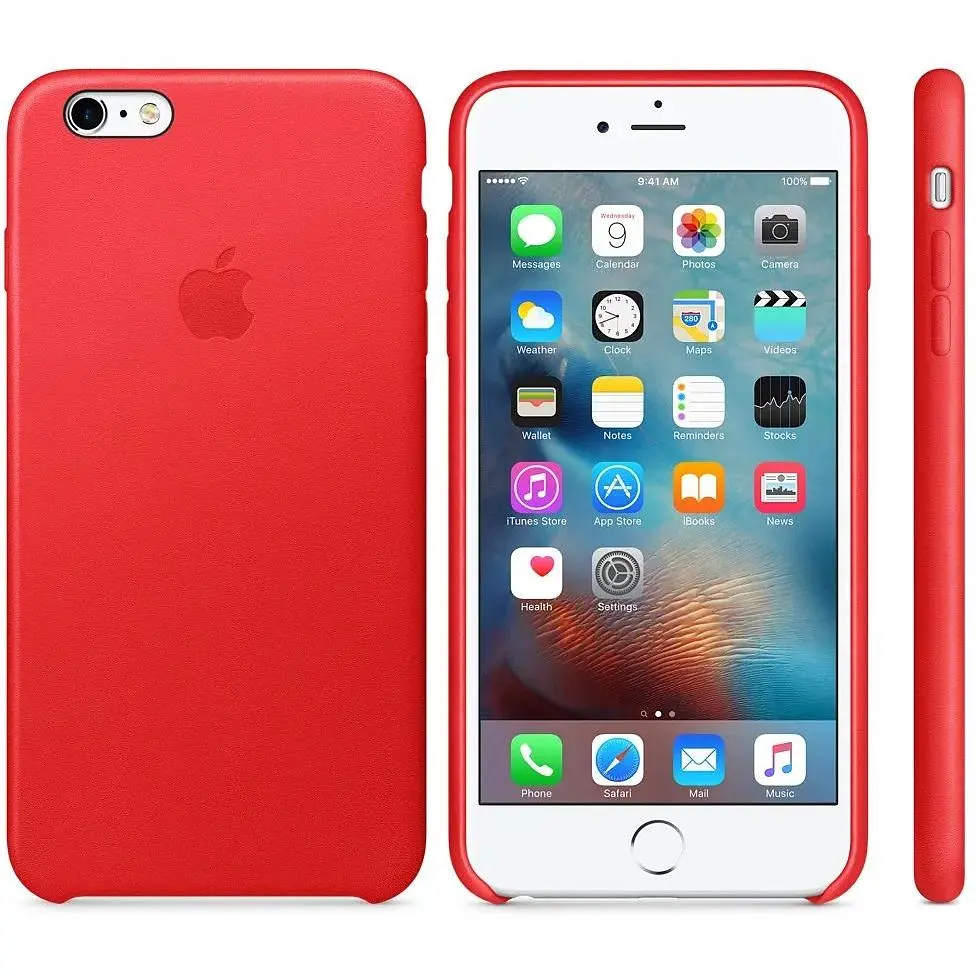 Чохол-накладка Apple Leather Case iPhone 6 plus/6s plus Red - фото 3