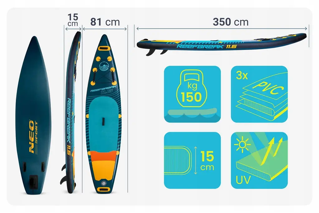 Надувна SUP дошка Neo-Sport Reefbreak 350 см (170311) - фото 4