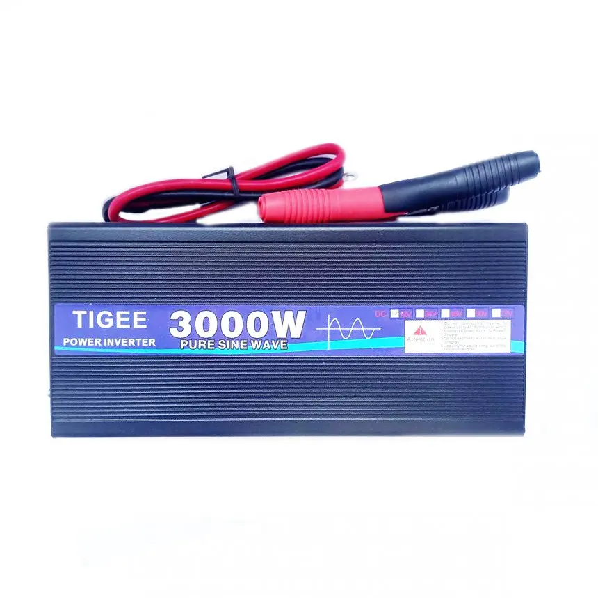 Инвертор напряжения Inverter Expert Tigee Power Inverter 022 чистая синусоида Black 1 розетка экран з 12V на 220V 3000W (11107) - фото 2
