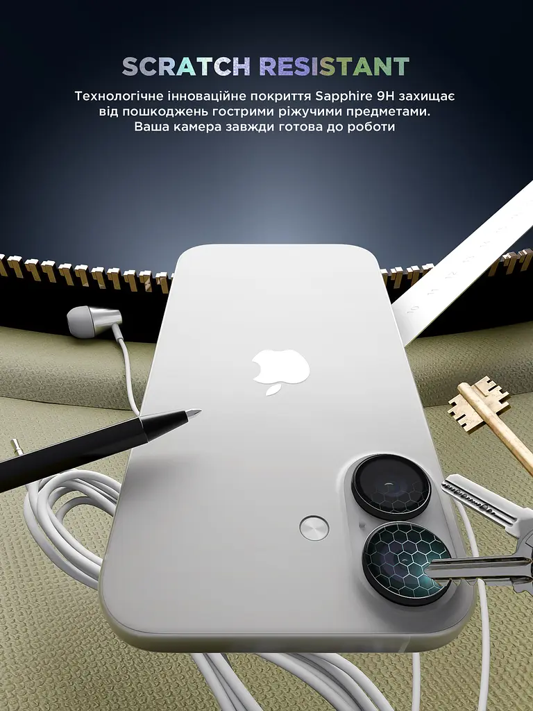 Захисне скло для камери Apple iPhone 16/16 Plus, Supreme BI, чорний колір, з рамкою, глянцеве скло для захисту лінз, протиударне, прозоре, з клейовим шаром по контуру, не впливає на якість фото, ArmorStandart (ARM79425) - фото 5