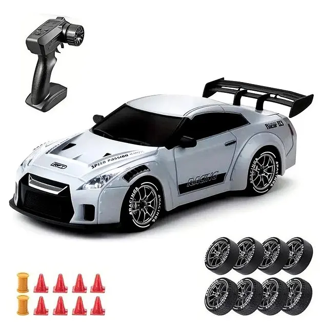 Машинка для дрифта на радіокеруванні Nissan GT-R S815 1:24 4WD з LED-підсвіткою (Сірий) - фото 2