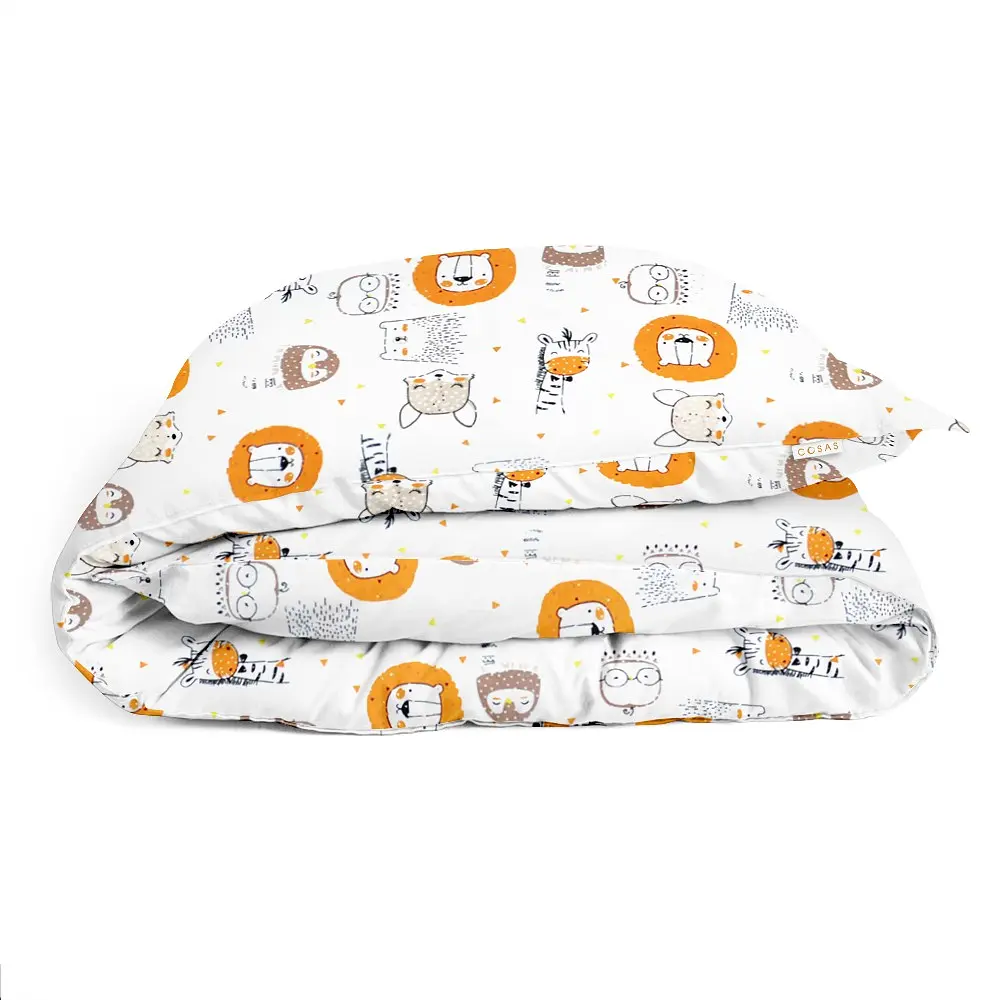 Комплект постільної білизни Cosas підлітковий LEO & GIRAFFE CS1 160 x 220 см (LeoGiraffeFox_Brown_155) - фото 4