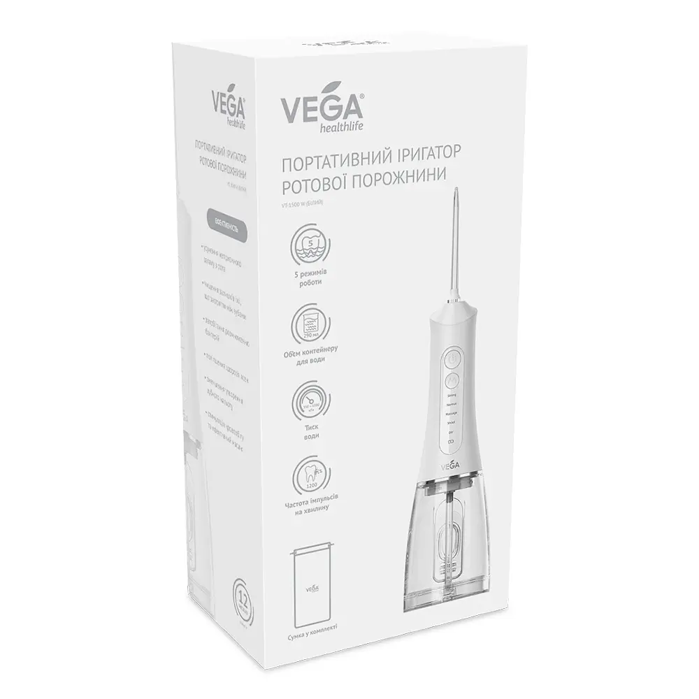Портативний іригатор ротової порожнини Vega VT-1500 W - фото 3