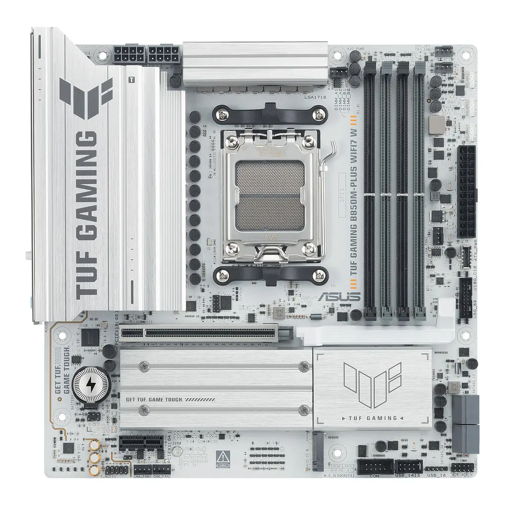 Материнская плата TUF GAMING B850M-PLUS WIFI7 W sAM5 B850 4xDDR5 M.2 HDMI DP Wi-Fi BT mATX белый Asus teh0018981 - фото 2