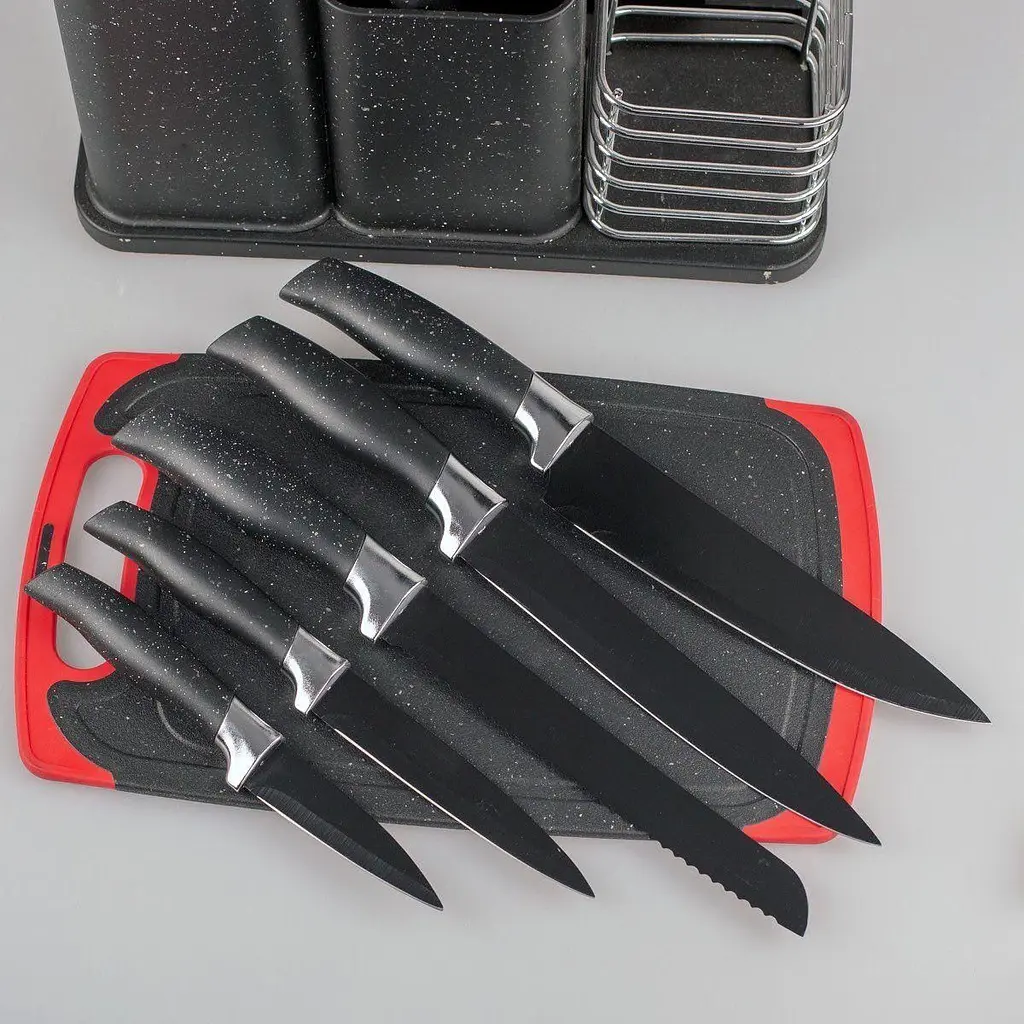 Набір кухонних ножів та приладдя Zepline ZP-067 з антипригарним покриттям 19 предметів (42825-ZP-067_1287) - фото 9