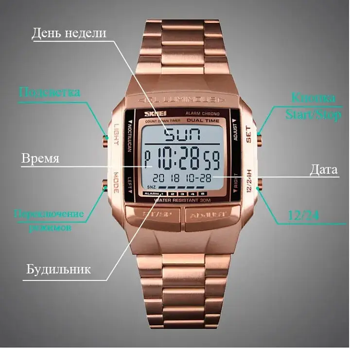 Спортивний годинник Skmei Illuminator Рожевий - фото 6