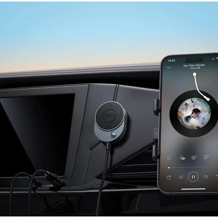 Аудіоресивер HOCO E150 Path car AUX Bluetooth receiver з кабелем (BT5.4, 1.5m) - фото 4