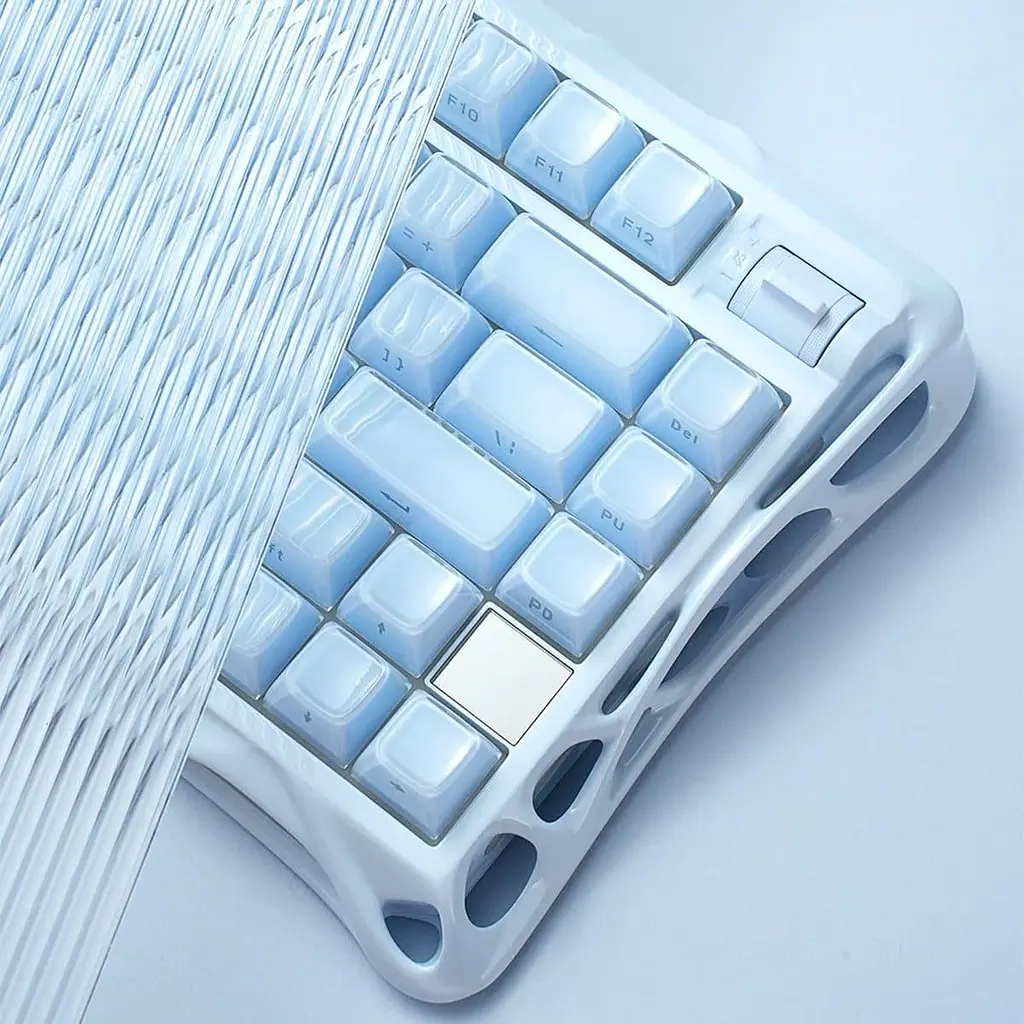 Клавіатура GravaStar Mercury K1 80 keys Kailh Cherry Pink EN BT/WL/USB Ice Blue (GSK1_BLU) - фото 4