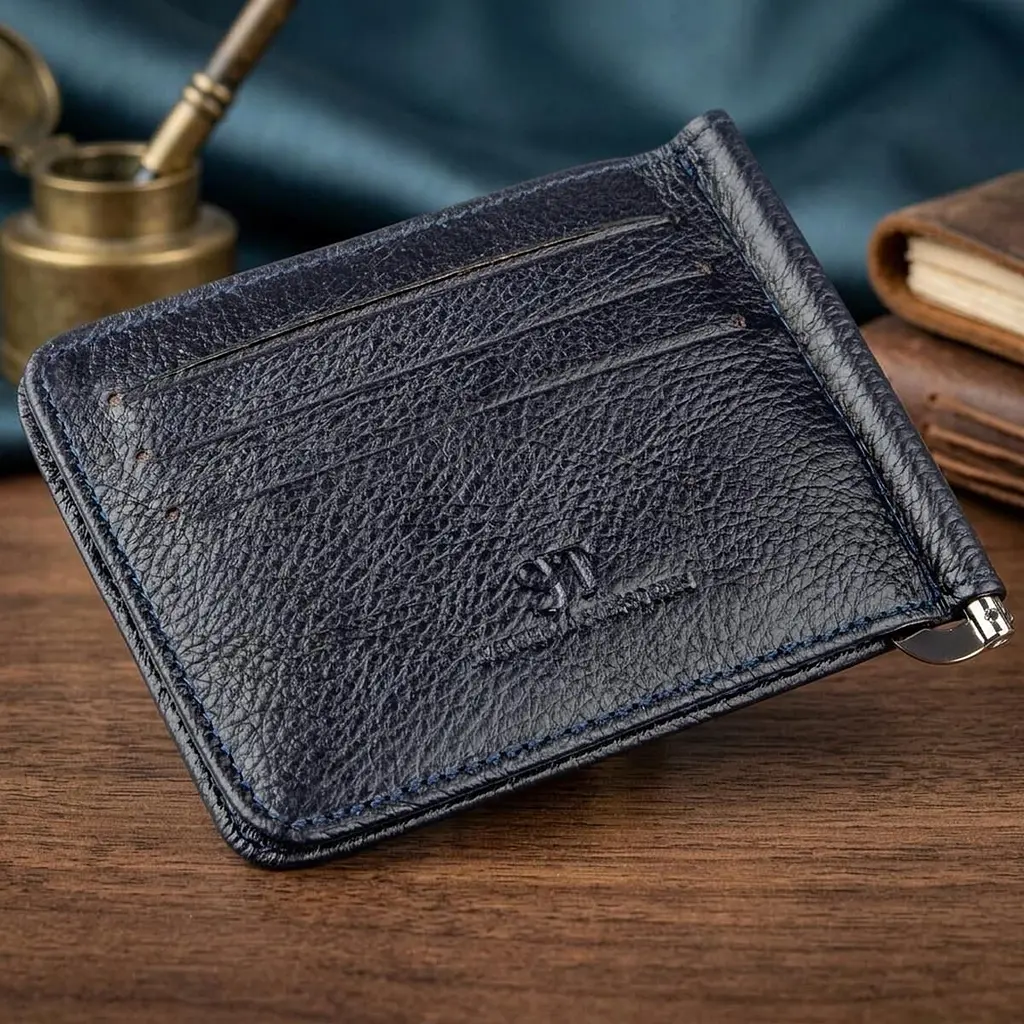 Практичний затиск для чоловіків на магніті ST Leather 18939 синій - фото 4