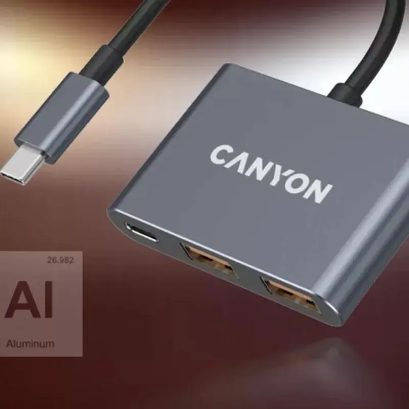 Концентратор Canyon hub DS-3 3in1 USB-C Dark Grey (CNS-TDS3) - фото 10