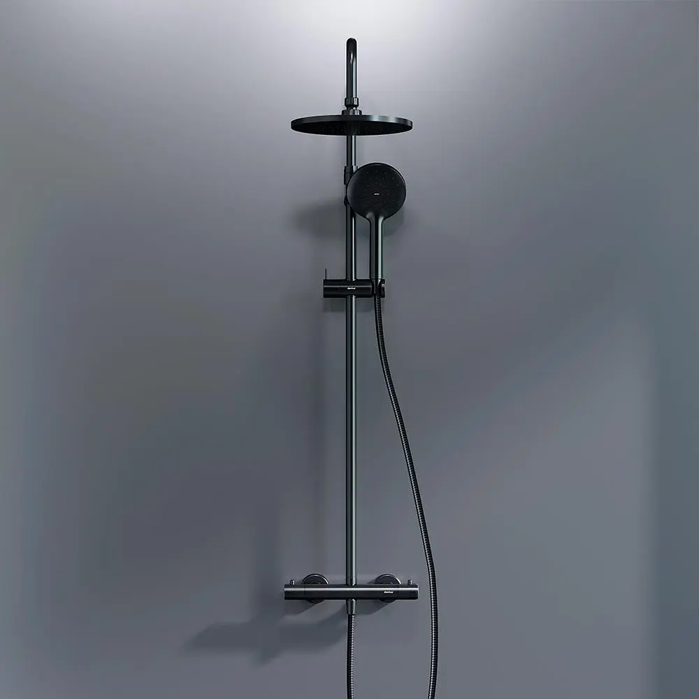 Душова система з термостатом Damixa Option black DX218091300, Чорний матовий - фото 3
