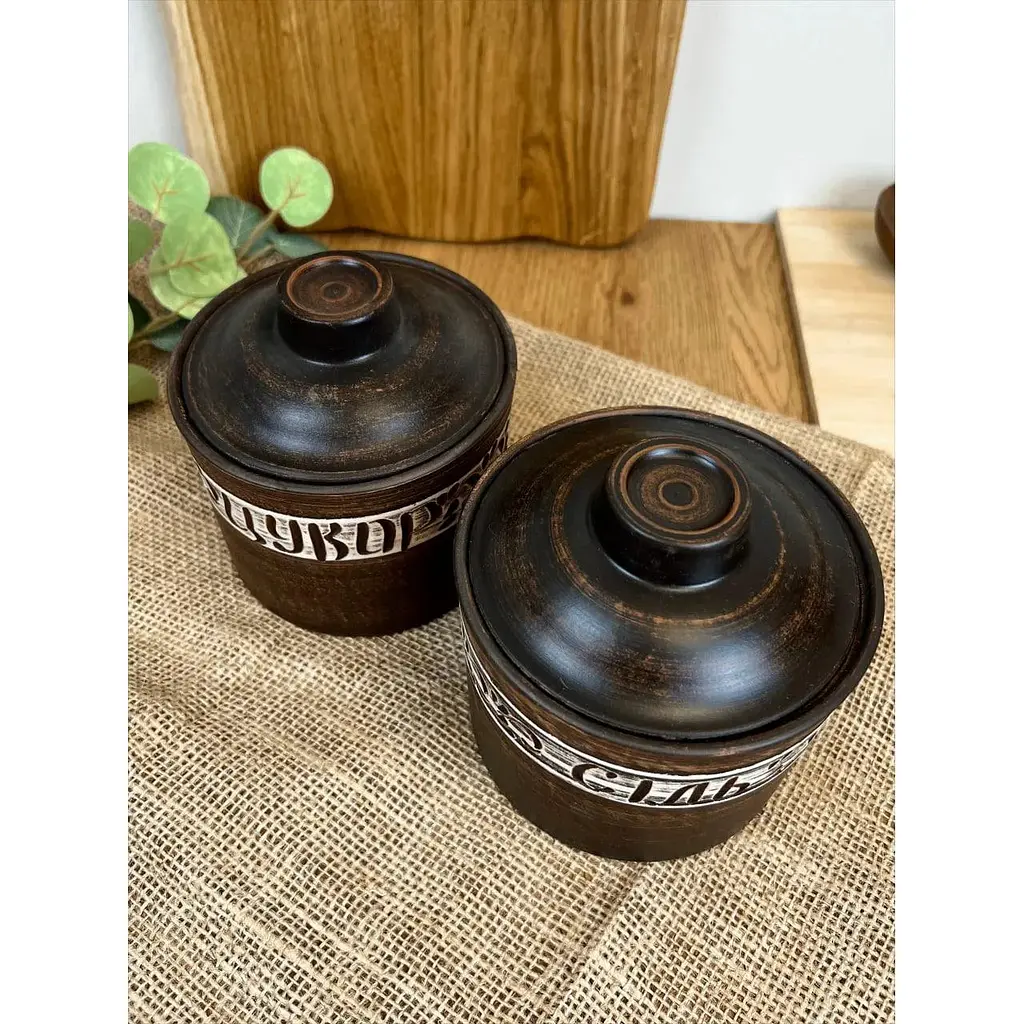 Набір банок для спецій 0.7 літра керамічний (глиняний)  - фото 5