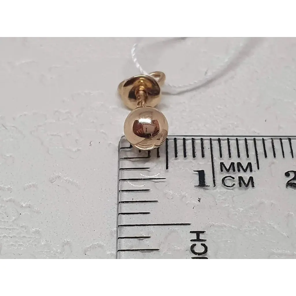 Золотая моносерьга-пуссета Favoritum Шарик. 210115_5/1 - фото 4