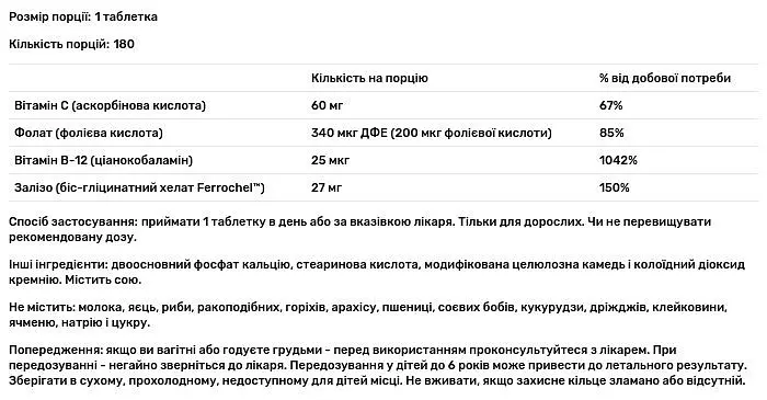 Залізо Source Naturals Advanced Ferrochel 180 таблеток - фото 3