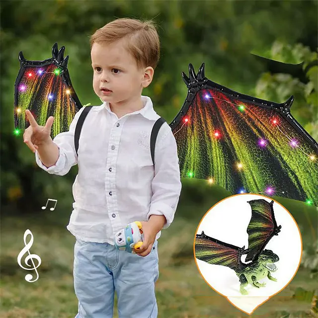 Іграшкові крила з динозавром "Dinosaur Wings" 65 см зі світловими ефектами та музикою іграшка динозавр на спину з рухомими лапами - фото 3