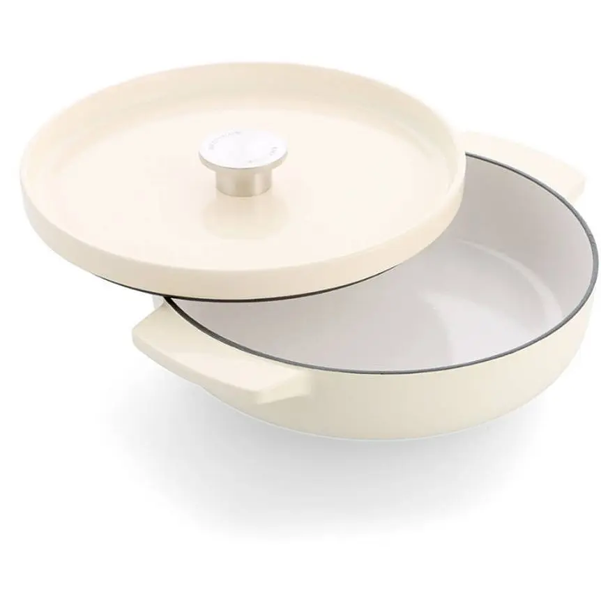 Сотейник KitchenAid чугунный с крышкой 26 см 2.77 л миндальный крем (CC009010-001) - фото 2