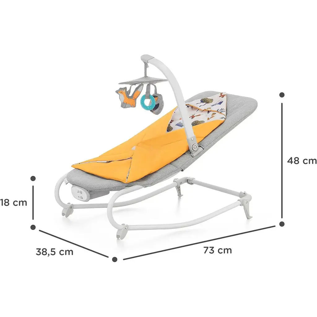 Шезлонг-качалка Kinderkraft Felio 2 Forest Yellow серый с желтым KBFELI20YEL0000 (00-00305173) - фото 9