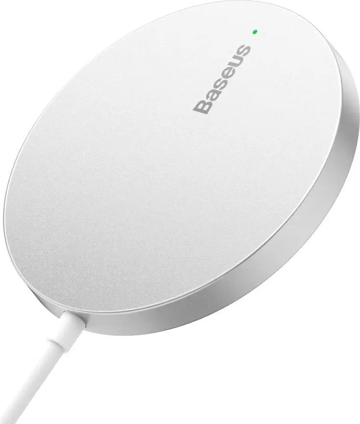 Бездротовий зарядний пристрій Baseus Simple Mini3 Magnetic Wireless Charger 15W Silver (CCJJ040012) [90318] - фото 3