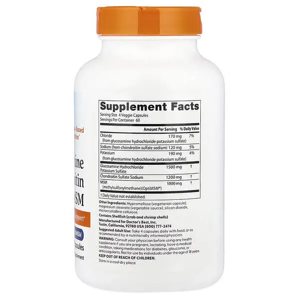 Глюкозамін і хондроїтін Glucosamine Chondroitin MSM with OptiMSM 240 капсул Doctor's Best vit0006127 - фото 2