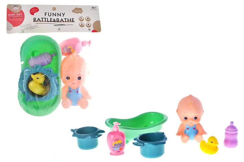 Набір іграшок для ванної страви пупс з ванною Funny Rattle & Bathe BLS885-3 в пакеті YG Toys