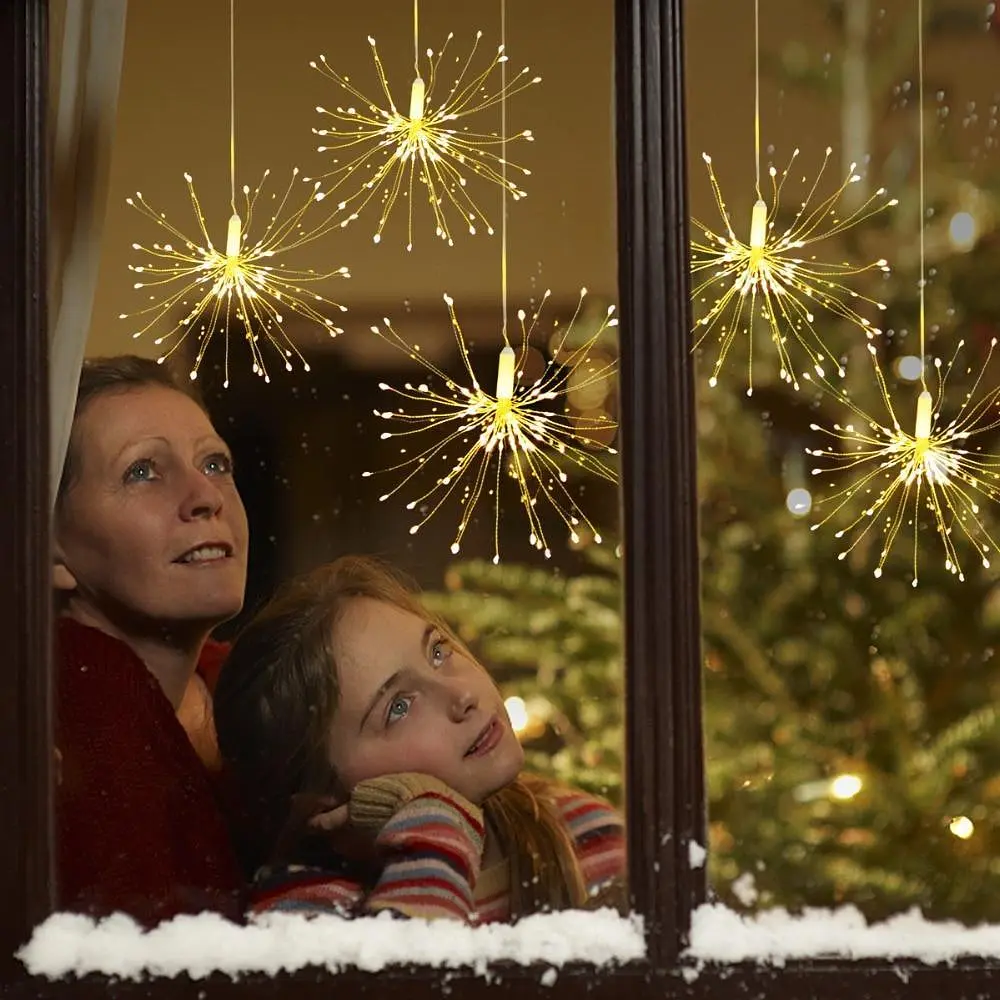Светодиодная гирлянда Феерверк Firework автономная 120LED, длина нити 16см с пультом - фото 5