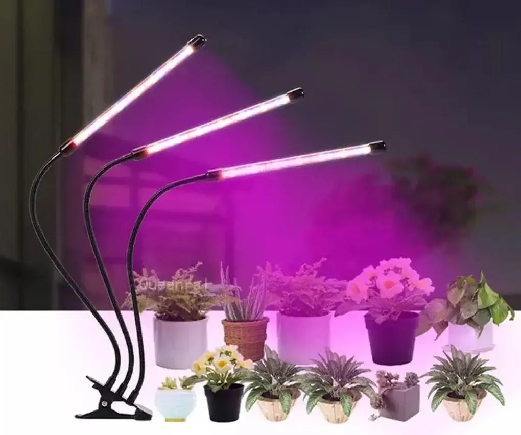 Ультрафіолетова світлодіодна фітолампа GrowLight для рослин (3 лампи) з таймером - фото 6