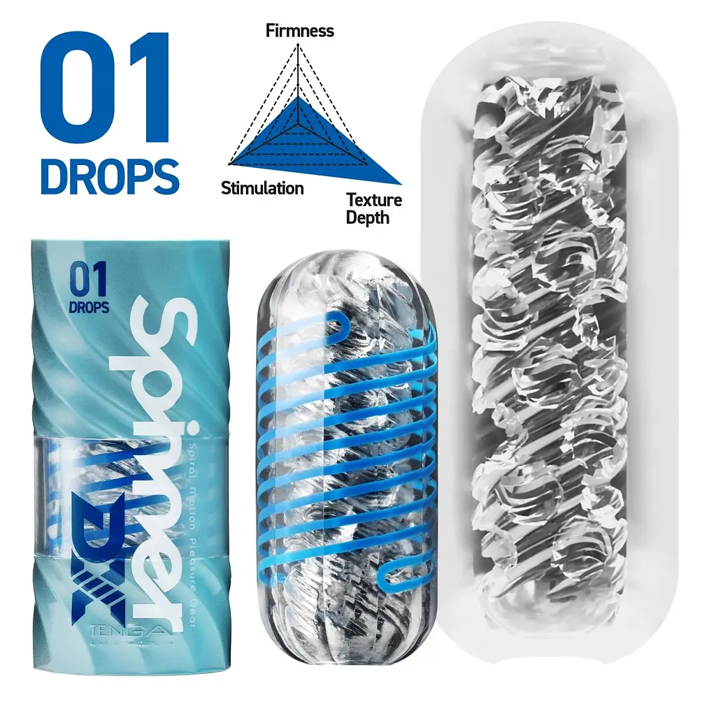 Мастурбатор Tenga Spinner DX 01 Drops, з пружною стимулювальною спіраллю всередині, ніжний вплив - фото 2