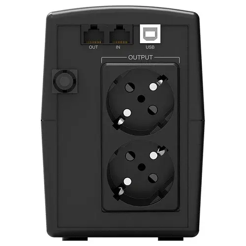 Джерело безперебійного живлення PowerWalker Basic VI 600 STL, 600 VA, Black, 360 W, 2xSchuko, USB, RJ-45, LCD, 96 x 286 x 138 мм, 4.3 кг (10121072) - фото 3