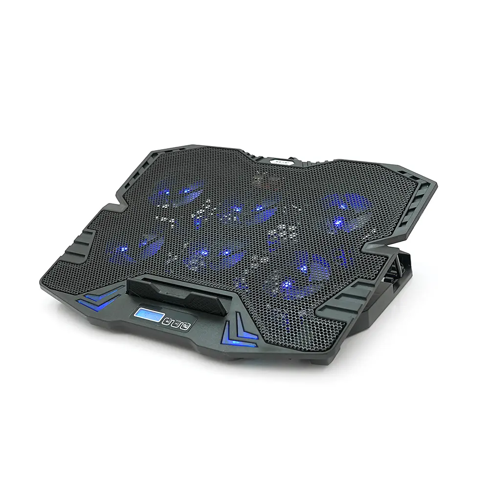 Підставка для ноутбука IceCoorel K8, 10-17", 6*70mm 1800 RPM±10%, корпус пластик+алюміній, 2xUSB2.0 + LCD, 365*297*30mm, Black, Box, Q18 - фото 3