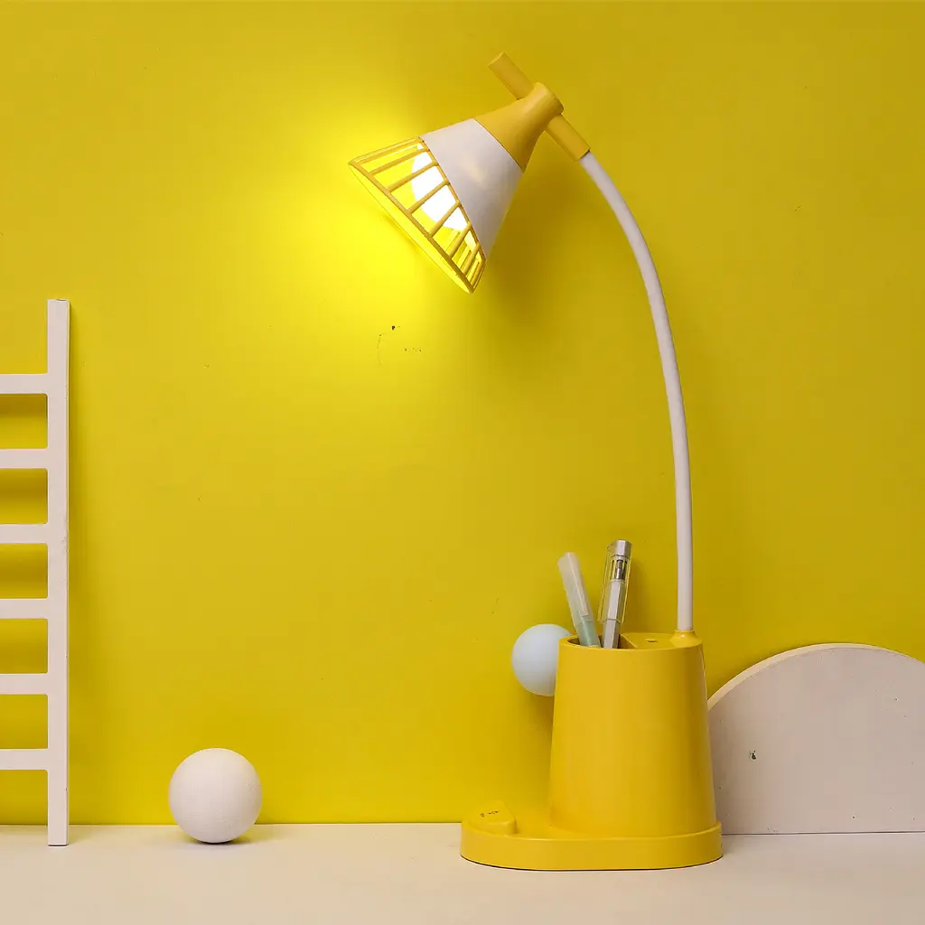 Настільна LED-лампа акумуляторна на гнучкій ніжці з органайзером та підставкою для телефону світильник з функцією Power Bank 1200 mAh Elite EL-2176 жовта - фото 10