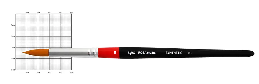 Пензель синтетика кругла 111 №10 коротка ручка ROSA Studio (4823098506638)