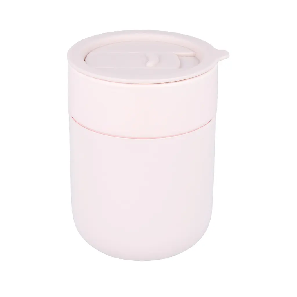 Кавові чашки з кришками Cute Travel Mugs з захисним силіконовим чохлом Olive 295 мл - фото 4