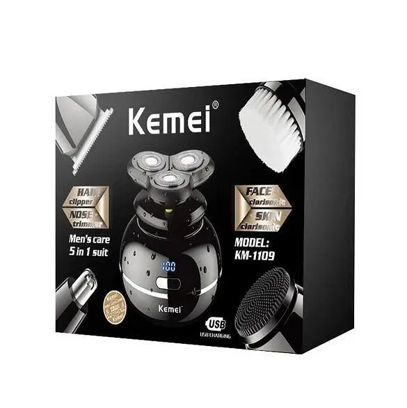 Електробритва Kemei KM-1109 5в1 акумуляторна Black (3_01731) - фото 4
