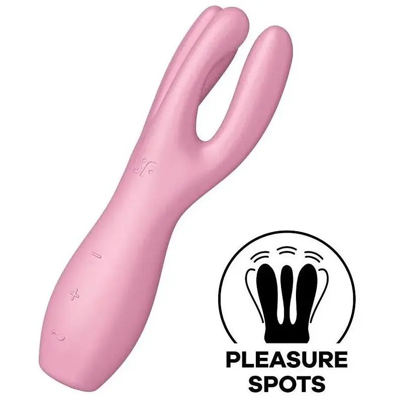 Клиторальный вибратор Satisfyer Threesome 3 с тремя пальчиками Рожевий - фото 2