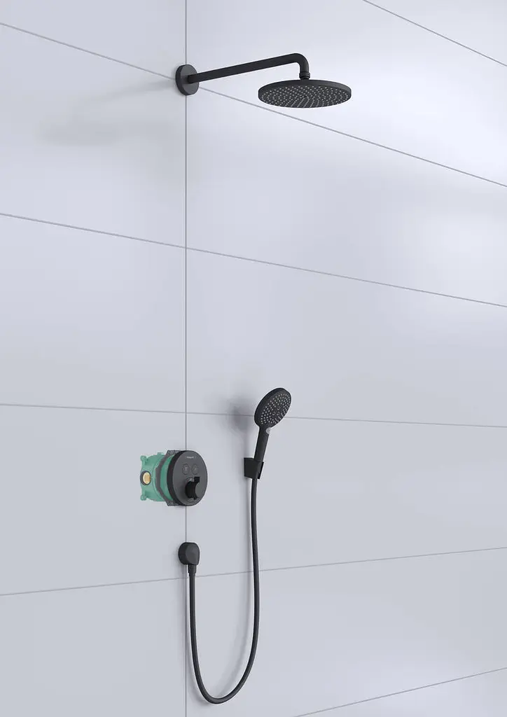 Душова система прихованого монтажу Hansgrohe Raindance S 240 1jet ShowerSelect S з термостатом Matt Black 27959670, Чорний матовий - фото 3