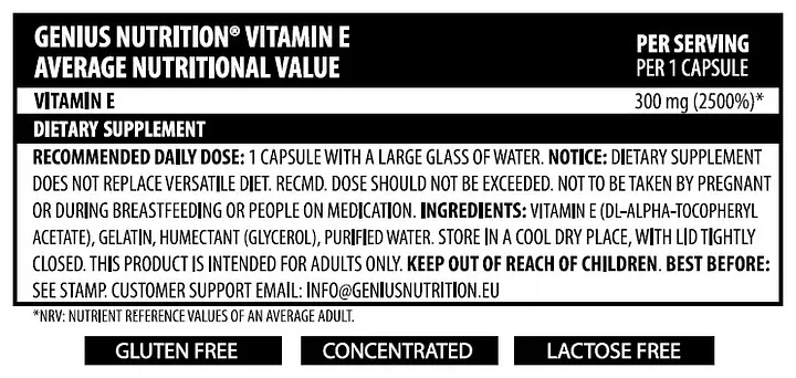 Вітамін Genius Nutrition Vitamin E 60 капсул - фото 2