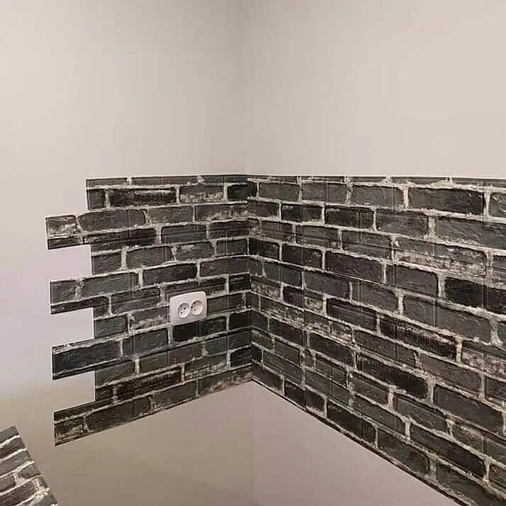 Самоклейка декоративна 3D панель 3D Loft під сіру катеринославську цеглу 700x770x5мм - фото 2