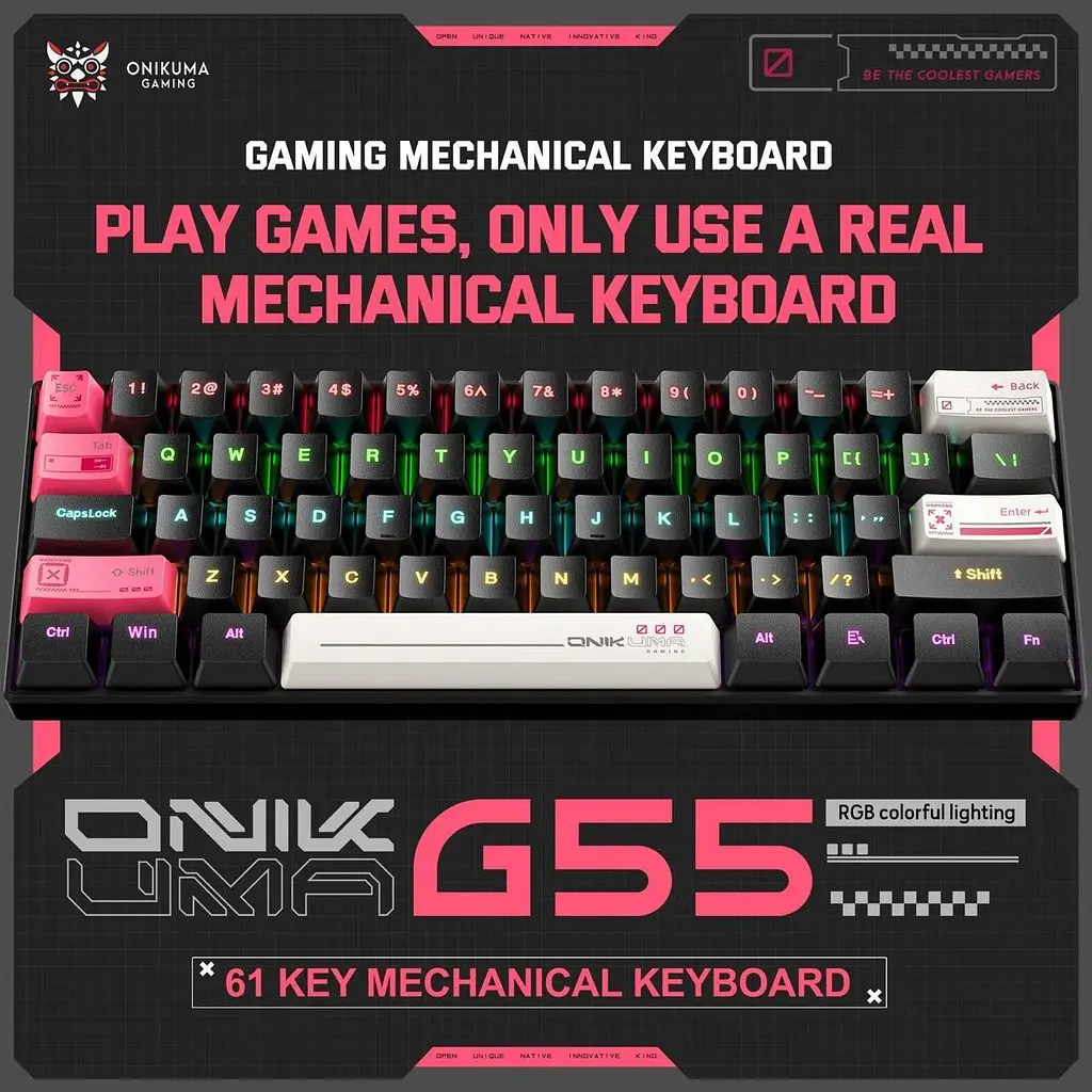 Клавіатура Onikuma ігрова бездротова G-55X з RGB підсвіткою 3 режими підключення Bluetooth - фото 2