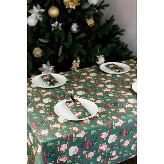 Скатерть Прованс Санта на зеленом 120х140 см (35783) - фото 3