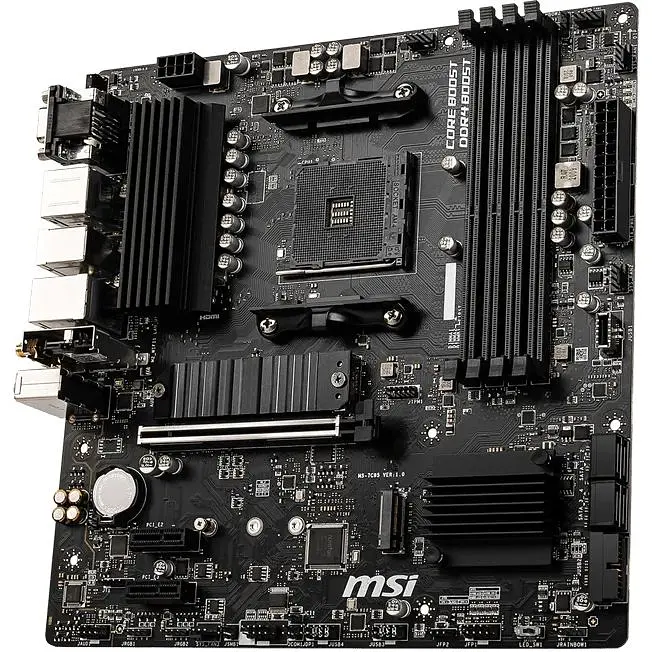 Материнська плата MSI AM4 (B550) B550M PRO-VDH WIFI, B550, 4xDDR4, Int.Video(CPU), 4xSATA3, 2xM.2, 1xPCI-E 16x 4.0, 2xPCI-E 1x 3.0, ALC892, RTL8111HN, WiFi ac, Bluetooth, 7xUSB3.2/6xUSB2.0, VGA/HDMI/DP, MicroATX - фото 4