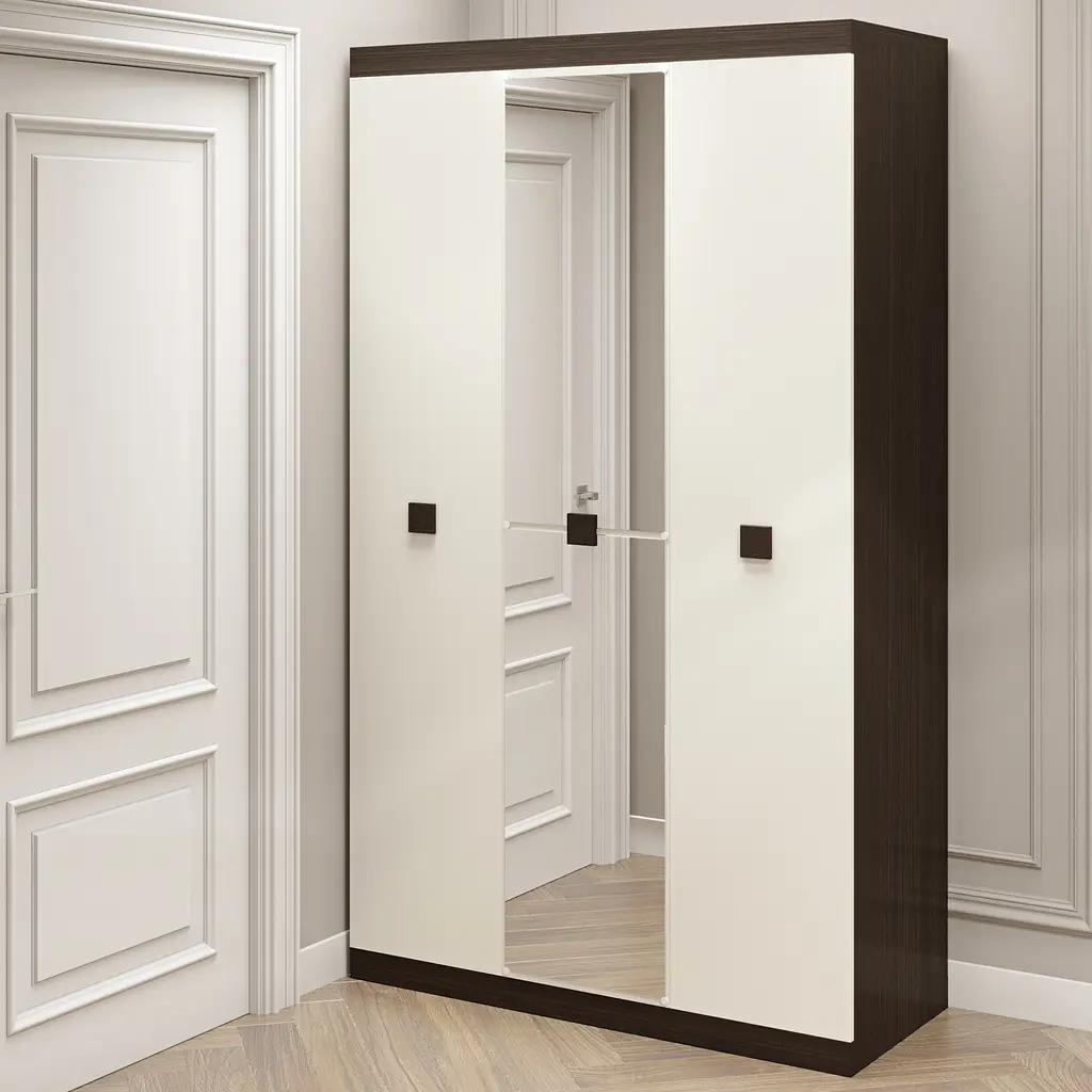 Шафа із дзеркалом Еверест Соната-1200 Венге темна/Біла (DTM-2638) - фото 2