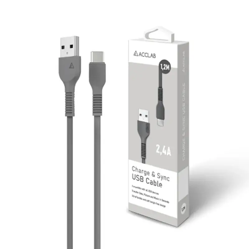 Дата кабель USB 2.0 AM to USB-C 1.2m Black ACCLAB (1283126518232) - фото 6