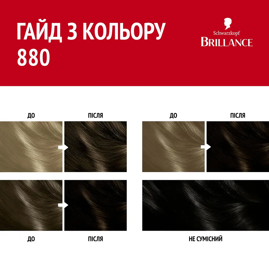 Фарба для волосся Brillance 880 темний каштан 143.7 мл (2024676) - фото 5