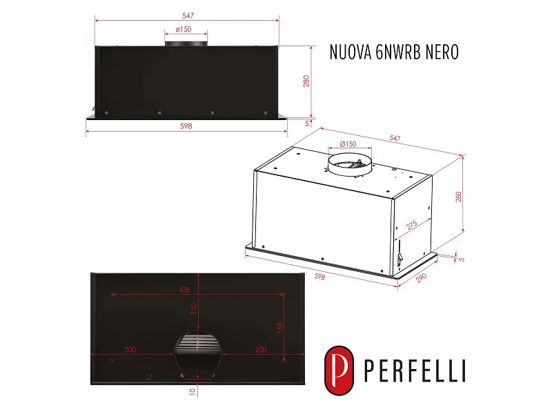 Витяжка вбудована Perfelli NUOVA 6NWRB NERO - фото 11