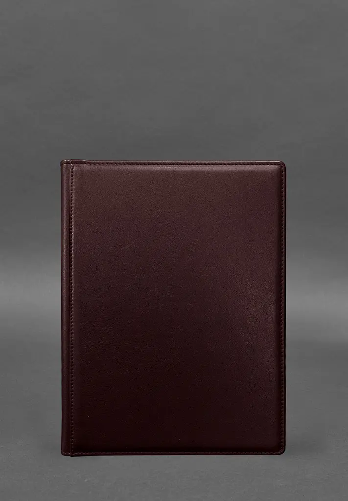 Шкіряна папка для документів на підпис бордова - фото 2