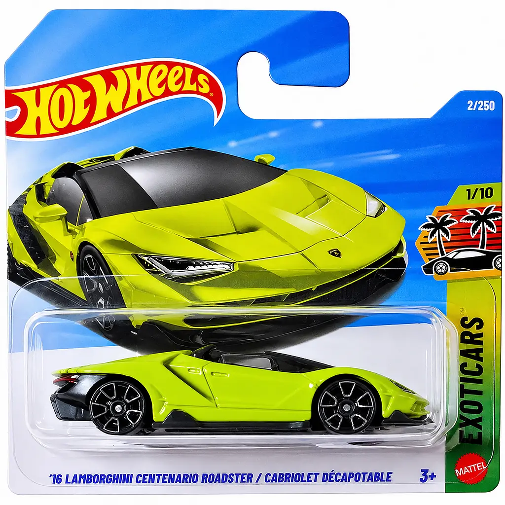 Базова машинка Hot Wheels Exoticars 16 Lamborghini Centenario Roadster салатна (5785) JJK74-N521