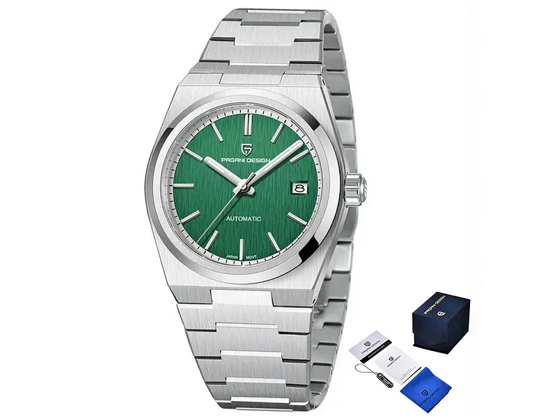 Наручний годинник чоловічий PD-1753 Silver-Green Pagani Design acs0031192 - фото 2