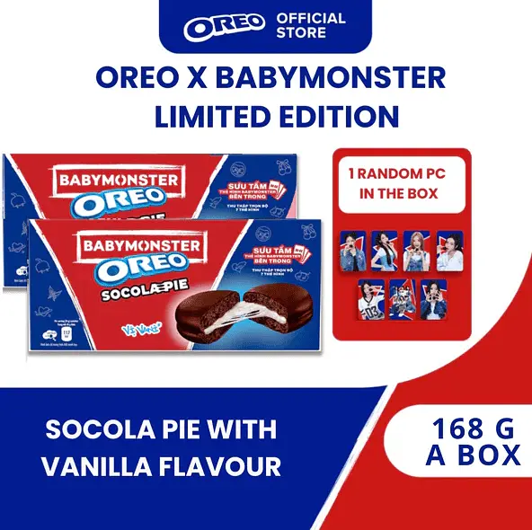 Шоколадні тістечка Oreo Socola Pie BabyMonster Chocolate Vanilla Cream 168г - фото 2