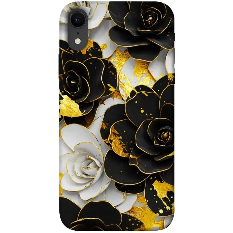 Чохол Demsky Flower black-white для Apple iPhone XR (6.1) - фото 1