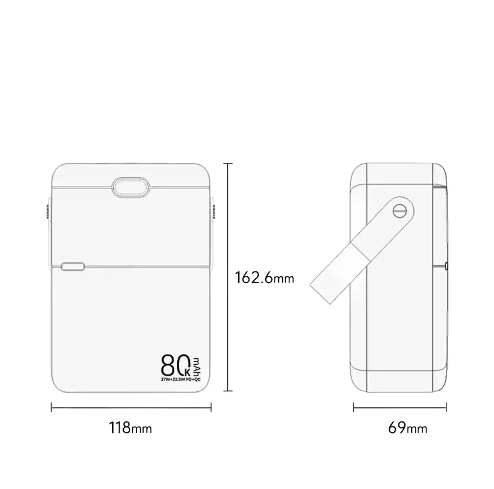 Павербанк Remax RPP-118 Piloteer Series 80000 мАг до 27 Вт USB-C USB-A PD QC Чорний (2266) - фото 4